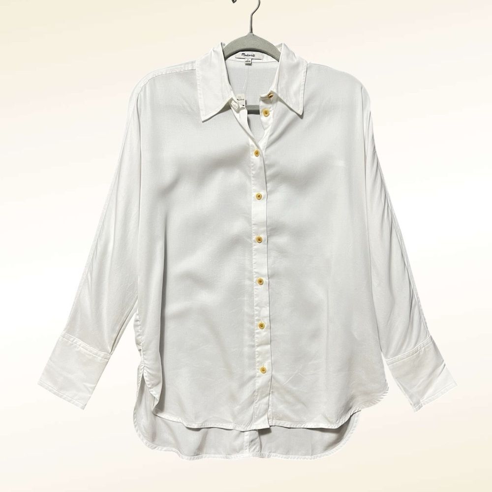 Madewell Relaxed Dolman Button Up Shirt NWT XS White Oversized Business Casual